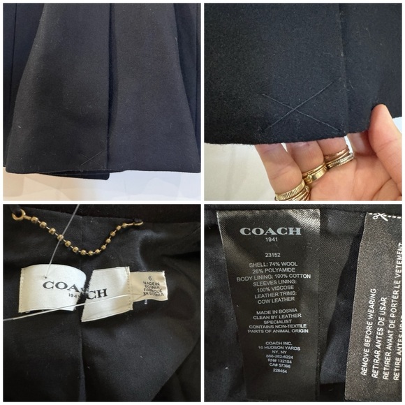 Coach wool Military Patch Naval Pea Coat NWOT - Picture 11 of 16